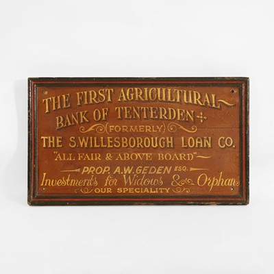 Lot 94 - A hand-painted wooden agricultural sign