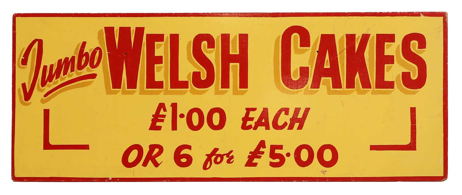 Lot 92 - A 'Welsh Cakes' advertising sign