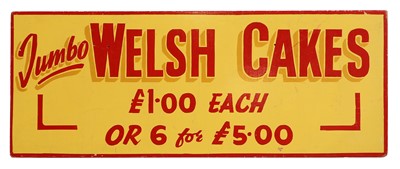 Lot 92 - A 'Welsh Cakes' advertising sign