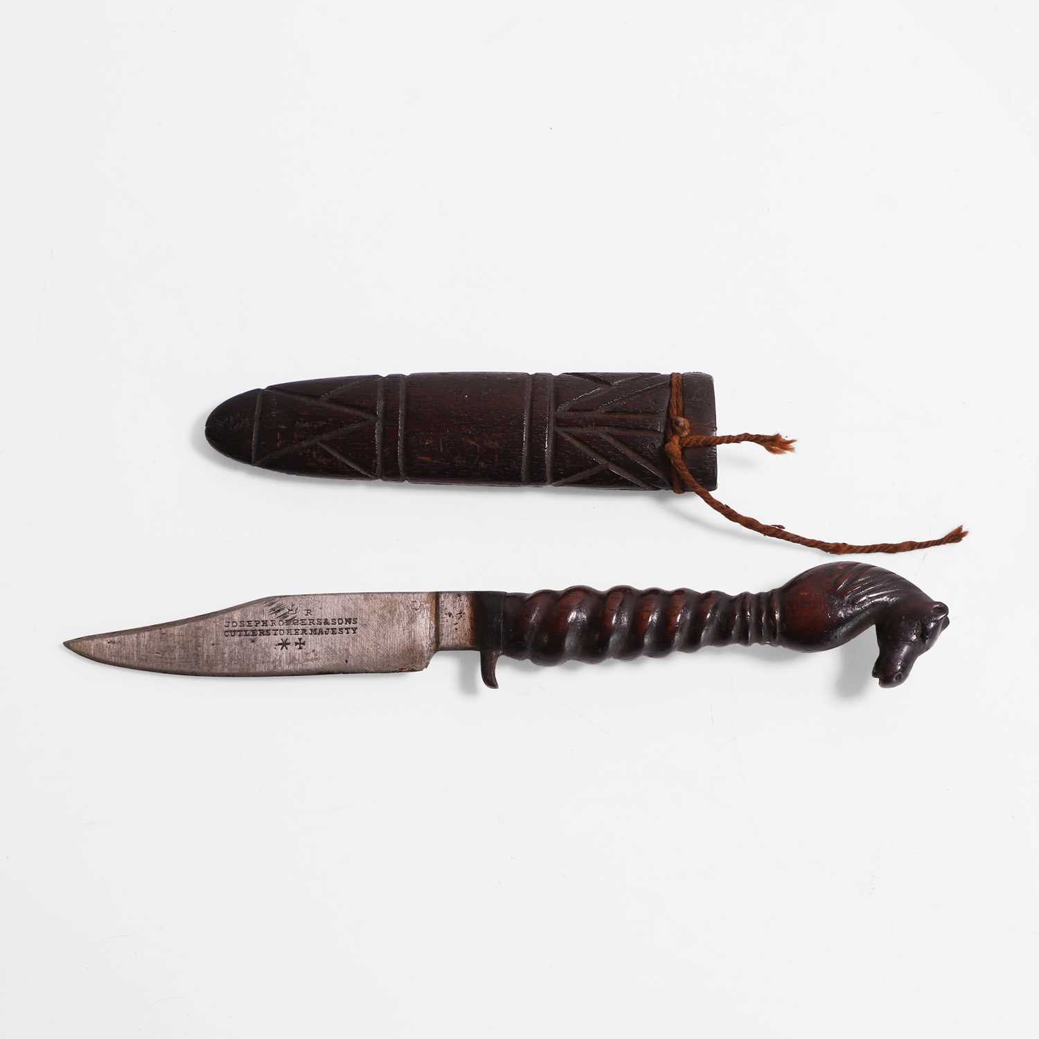 Lot 310 - A Native American carved wooden knife