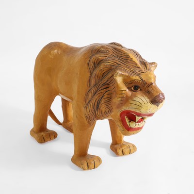 Lot 108 - A hand-painted papier mâché lion