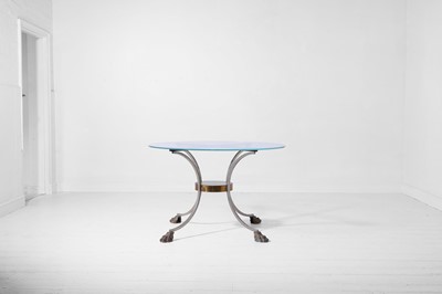 Lot 546 - A neoclassical silvered-brass and glass centre table