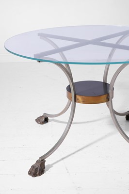 Lot 546 - A neoclassical silvered-brass and glass centre table