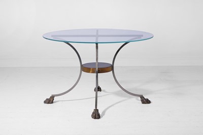 Lot 546 - A neoclassical silvered-brass and glass centre table