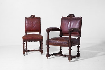 Lot 553 - A set of eight Victorian oak dining chairs
