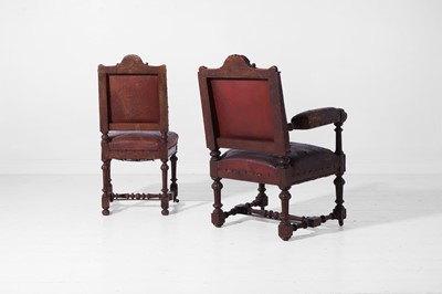 Lot 553 - A set of eight Victorian oak dining chairs