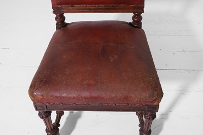 Lot 553 - A set of eight Victorian oak dining chairs
