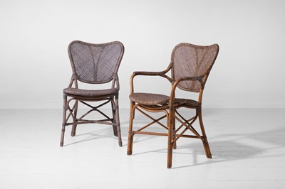 Lot 562 - A group of five rattan 'Jordan' dining chairs by Paolo Moschino