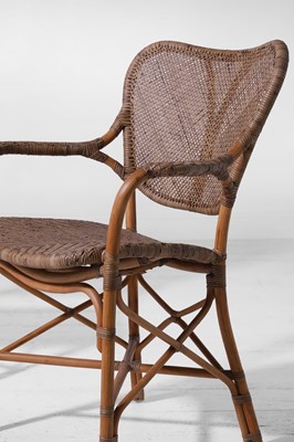 Lot 562 - A group of five rattan 'Jordan' dining chairs by Paolo Moschino