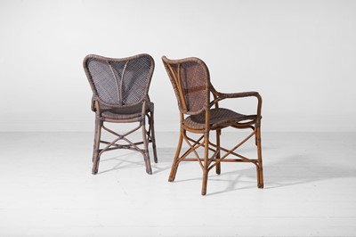 Lot 562 - A group of five rattan 'Jordan' dining chairs by Paolo Moschino