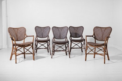 Lot 562 - A group of five rattan 'Jordan' dining chairs by Paolo Moschino