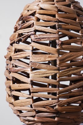 Lot 544 - A pair of woven rattan 'Ananas' table lamps by Paolo Moschino