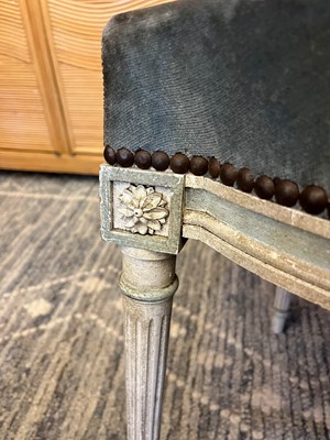 Lot 555 - A pair of Louis XVI-style painted wooden fauteuils