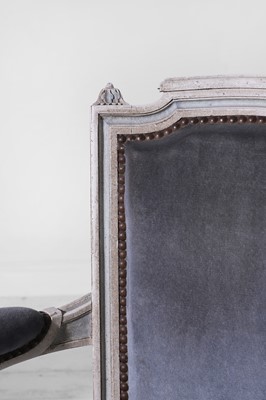 Lot 555 - A pair of Louis XVI-style painted wooden fauteuils