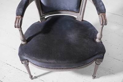 Lot 555 - A pair of Louis XVI-style painted wooden fauteuils
