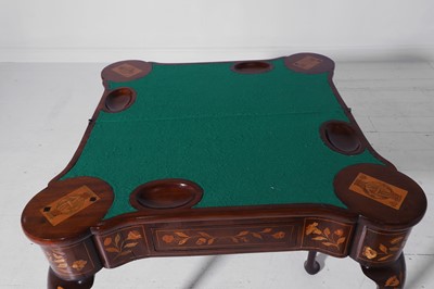Lot 345 - A mahogany and marquetry card table