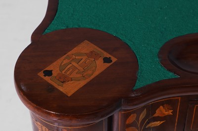 Lot 345 - A mahogany and marquetry card table