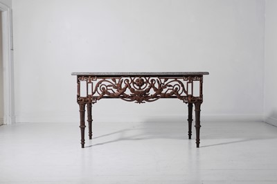 Lot 324 - A cast iron console table in the Louis XVI style