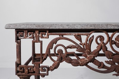 Lot 324 - A cast iron console table in the Louis XVI style