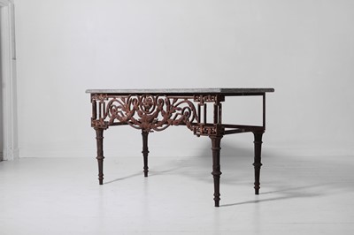 Lot 324 - A cast iron console table in the Louis XVI style