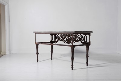 Lot 324 - A cast iron console table in the Louis XVI style