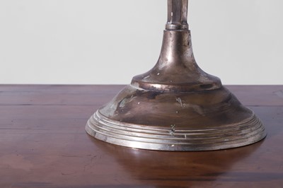 Lot 323 - A pair of large silver-plated candelabra