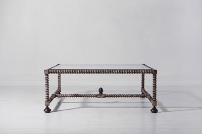 Lot 327 - A large fabricated iron and brass 'Twisted Leg' coffee table by Richard Taylor Designs
