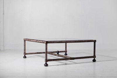 Lot 327 - A large fabricated iron and brass 'Twisted Leg' coffee table by Richard Taylor Designs