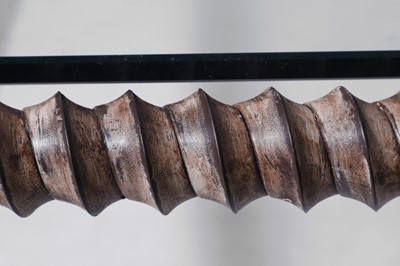 Lot 327 - A large fabricated iron and brass 'Twisted Leg' coffee table by Richard Taylor Designs