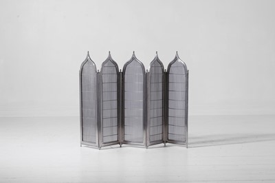 Lot 326 - A polished nickel 'Pimlico' fire screen by Charles Edwards