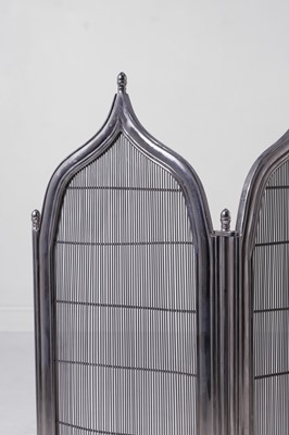 Lot 326 - A polished nickel 'Pimlico' fire screen by Charles Edwards