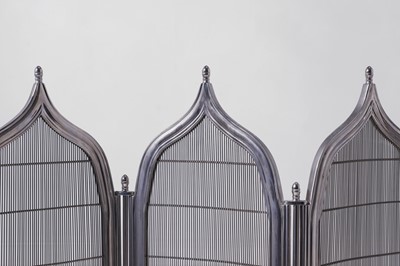 Lot 326 - A polished nickel 'Pimlico' fire screen by Charles Edwards