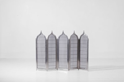 Lot 326 - A polished nickel 'Pimlico' fire screen by Charles Edwards