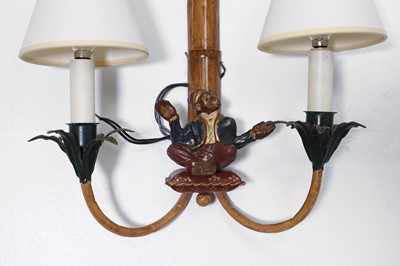 Lot 321 - A pair of toleware wall lights