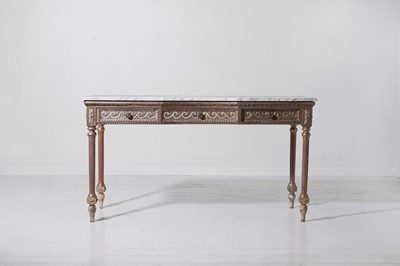 Lot 337 - A Louis XVI-style giltwood and marble side table