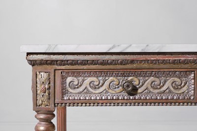 Lot 337 - A Louis XVI-style giltwood and marble side table