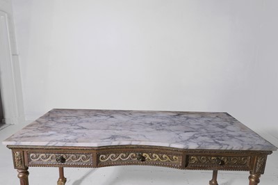 Lot 337 - A Louis XVI-style giltwood and marble side table