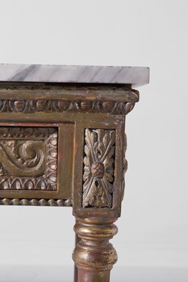 Lot 337 - A Louis XVI-style giltwood and marble side table