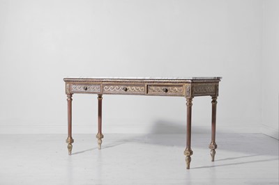 Lot 337 - A Louis XVI-style giltwood and marble side table