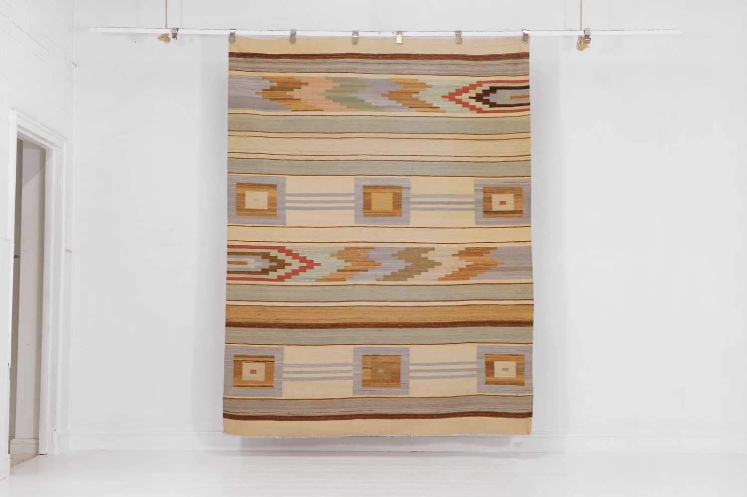Lot 338 - A flat-weave wool rug of Scandinavian design