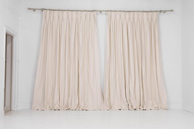 Lot 357 - Two pairs of lined and interlined cotton curtains