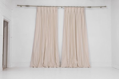 Lot 357 - Two pairs of lined and interlined cotton curtains