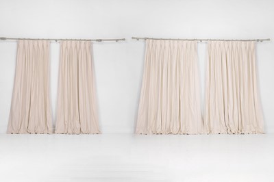 Lot 357 - Two pairs of lined and interlined cotton curtains