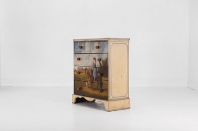 Lot 354 - A small Victorian-style painted pine chest of drawers