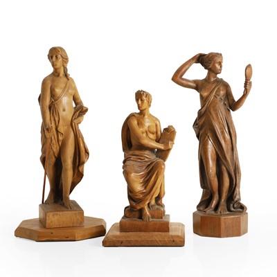 Lot 227 - A collection of three carved wooden figures