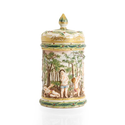 Lot 127 - A Capo di Monte jar and cover