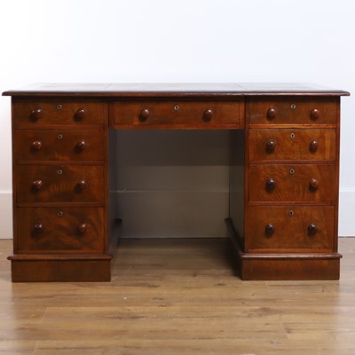Lot 462 - A Victorian mahogany pedestal desk