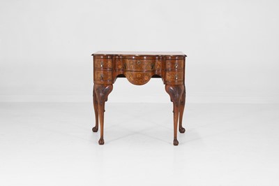Lot 451 - A walnut and fruitwood marquetry lowboy