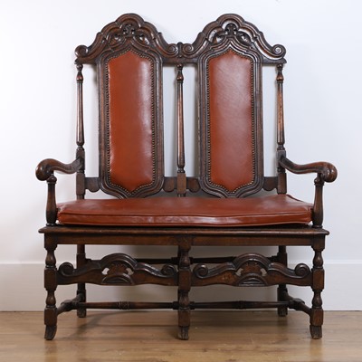Lot 464 - A William and Mary carved oak style settee