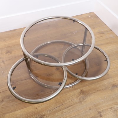 Lot 351 - A chrome and glass coffee table